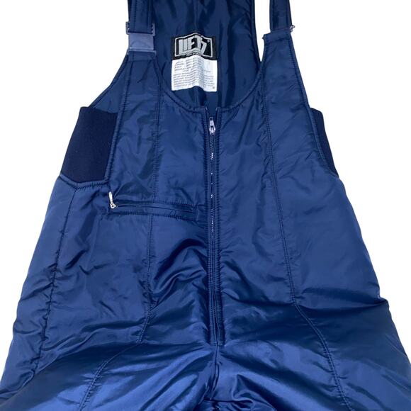 Lift 7 Vintage Puffer Women's Ski Snow Bib with adjustable straps Navy Blue L - Picture 5 of 9